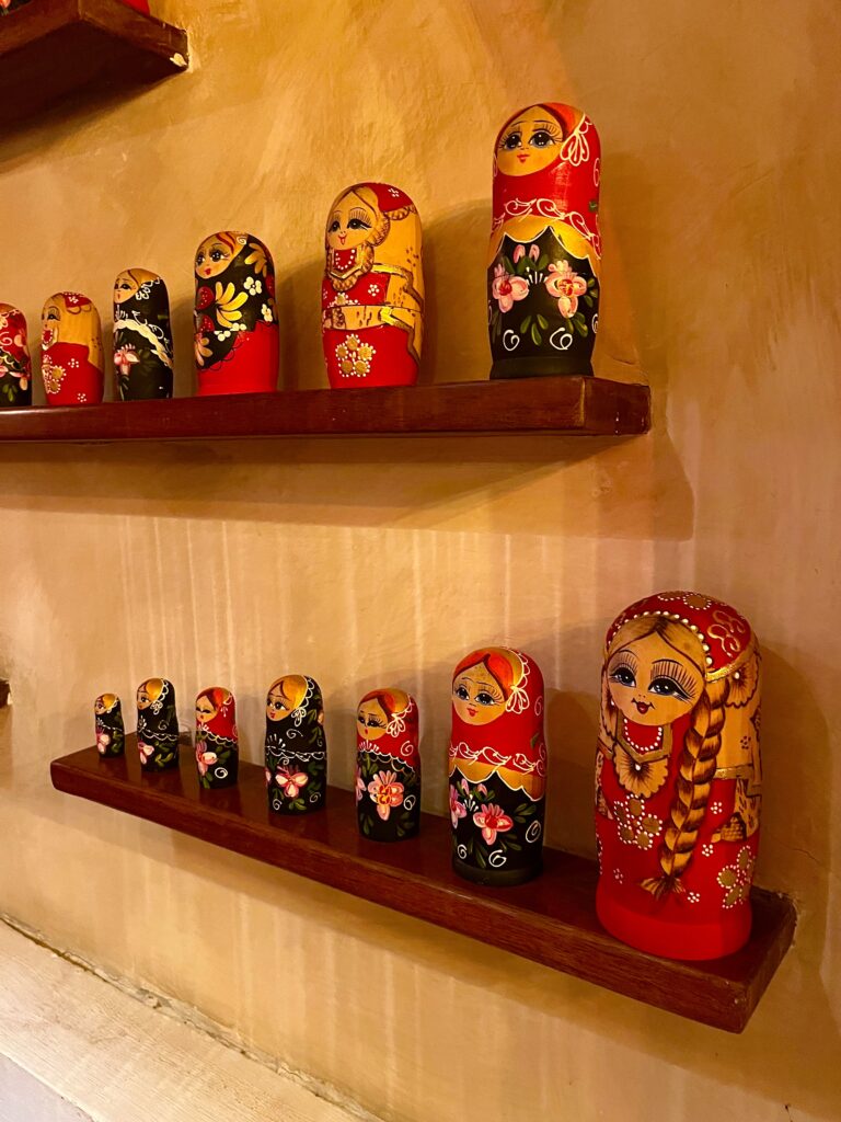 Russian nesting dolls in Laos making the connection to the koshas
